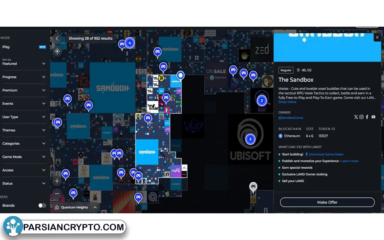 آموزش خرید زمین در سندباکس