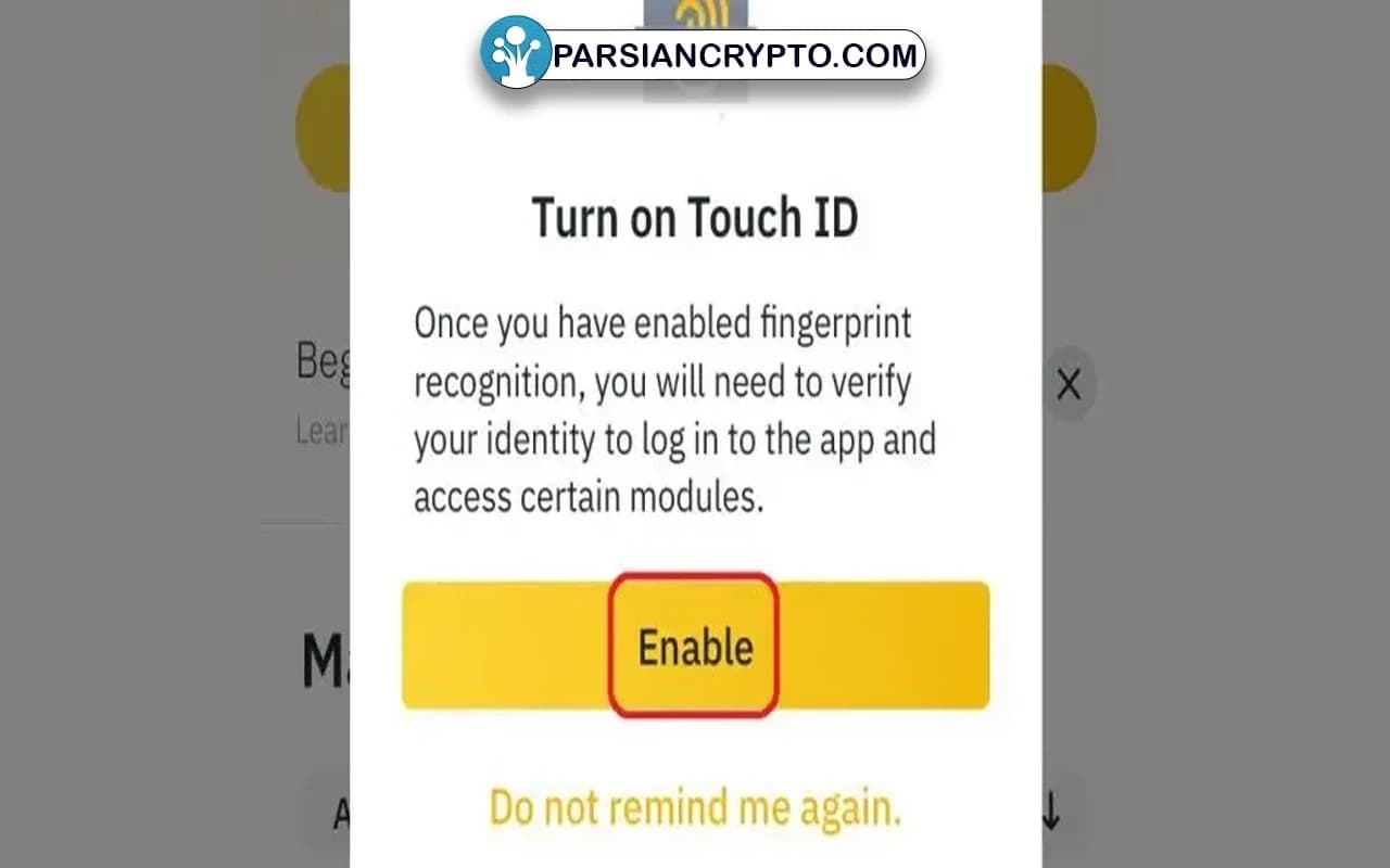 تنظیمات ورود و امنیتی کیف پول