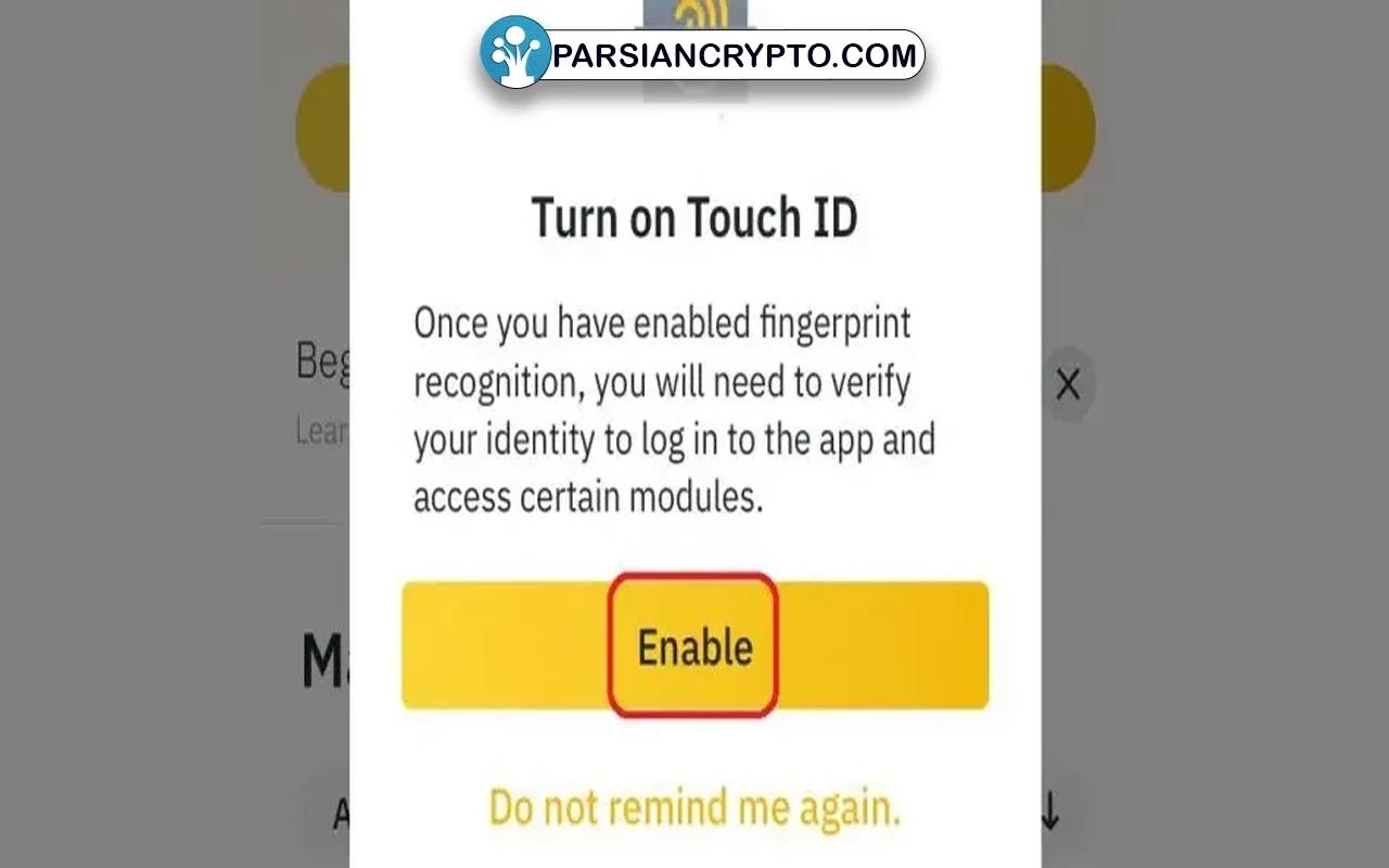 تنظیمات ورود و امنیتی کیف پول
