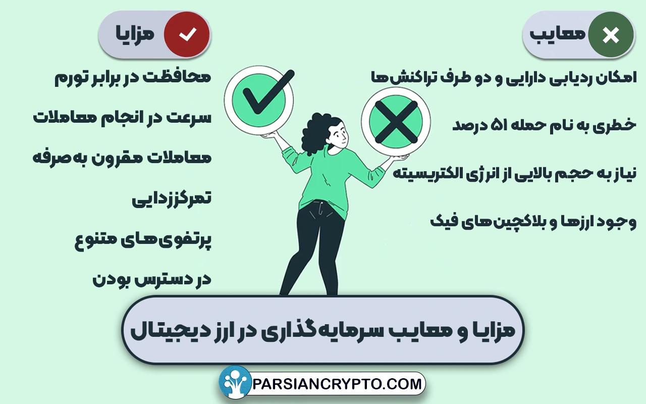 مزایا و معایب سرمایه‌گذاری در ارز دیجیتال