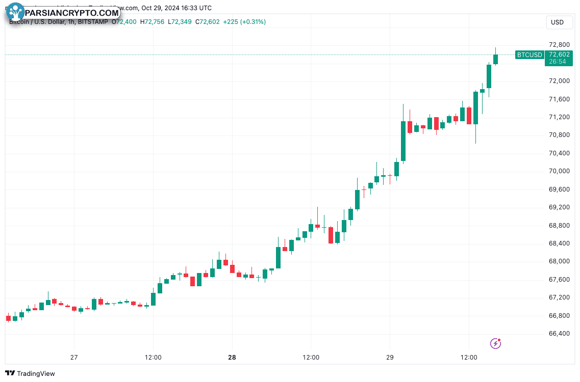 نمودار ۱ ساعته BTC/USD و تحلیل مالی