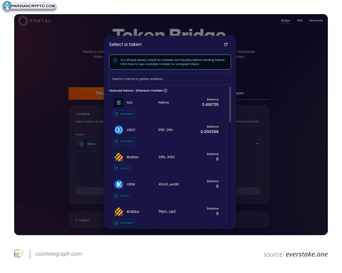 Token selection