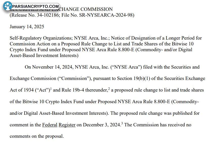 تمدید مهلت بررسی ETF بیت‌وایز توسط SEC