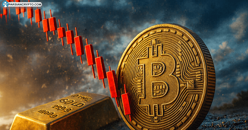 بیت کوین در کشمکش با طلا؛ شکست آزمون ارزشمند در بستری لغزنده! عکس