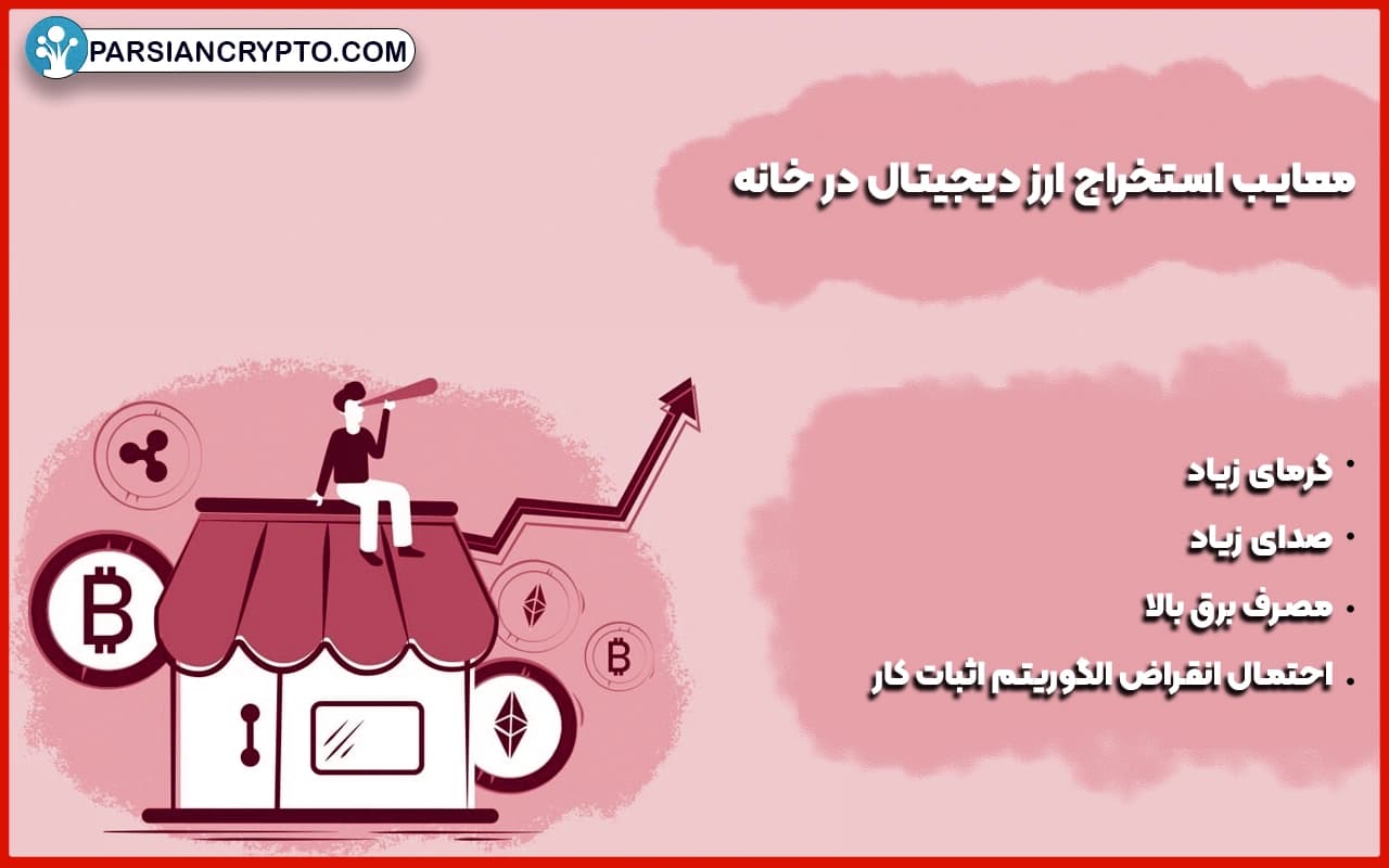معایب استخراج ارز دیجیتال در خانه