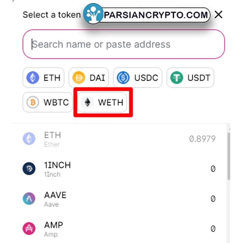آموزش تصویری رپد اتریوم در صرافی Uniswap