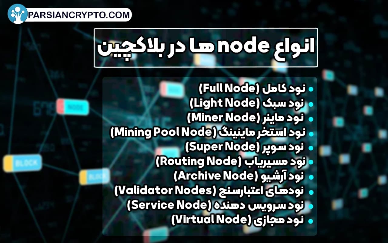 انواع node ها در بلاکچین