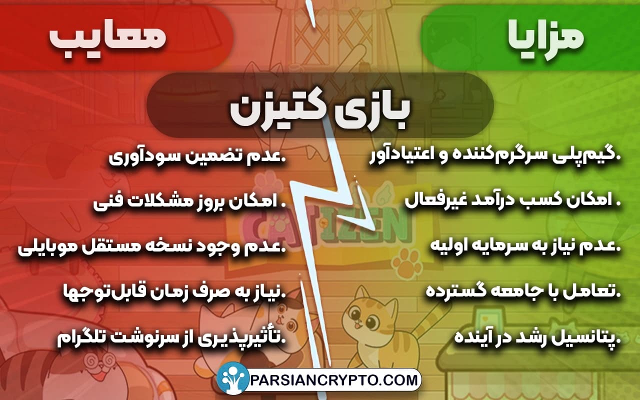 مزايا و معایب بازی کتیزن