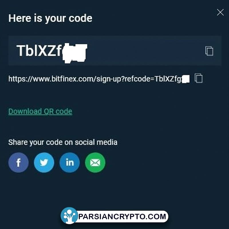 کسب درآمد از برنامه افیلیت Bitfinex