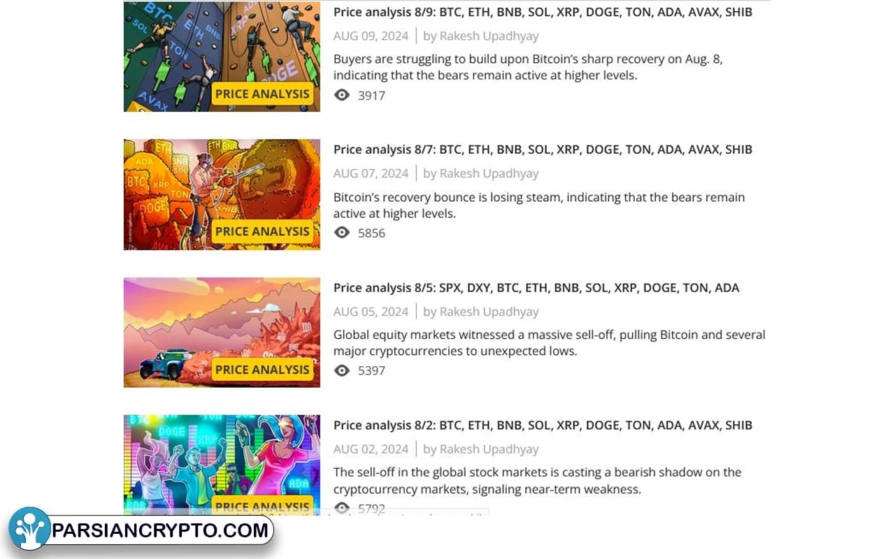 اخبار و تحلیلهای مرتبط با انواع بازارهای کریپتو