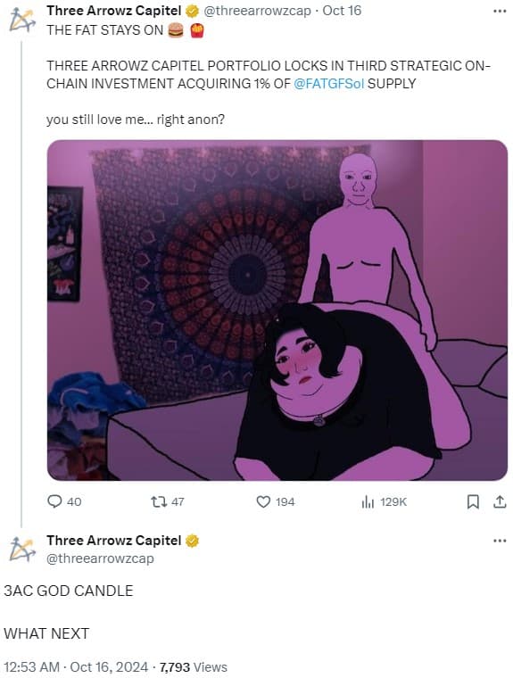 سرمایهگذاری 3AC در Fat Girlfriend در دنیای کریپتو