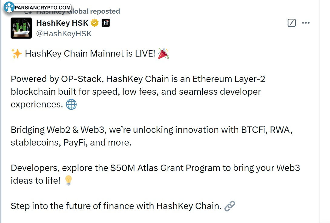 راهاندازی میننت هاشکی گروپ در X.com